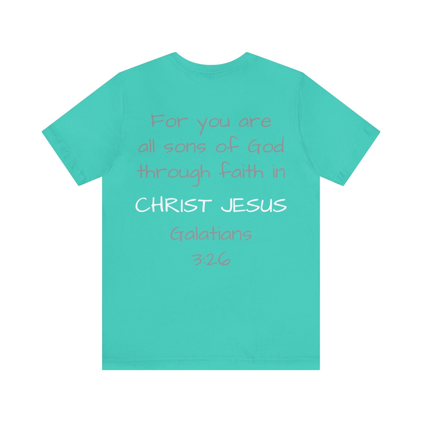 Galatians 3:26 Short Sleeve Tee - Gray Logo