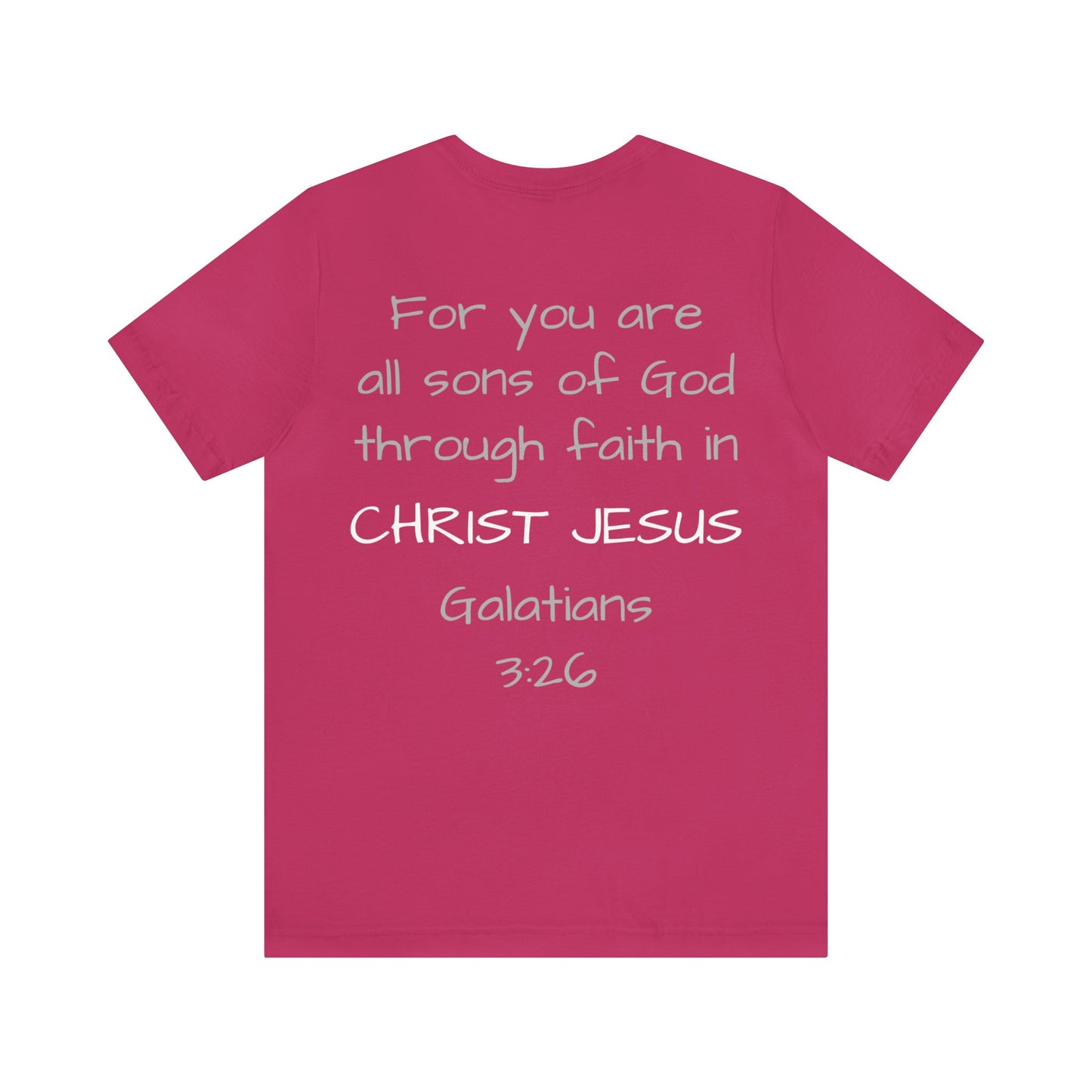 Galatians 3:26 Short Sleeve Tee - Gray Logo