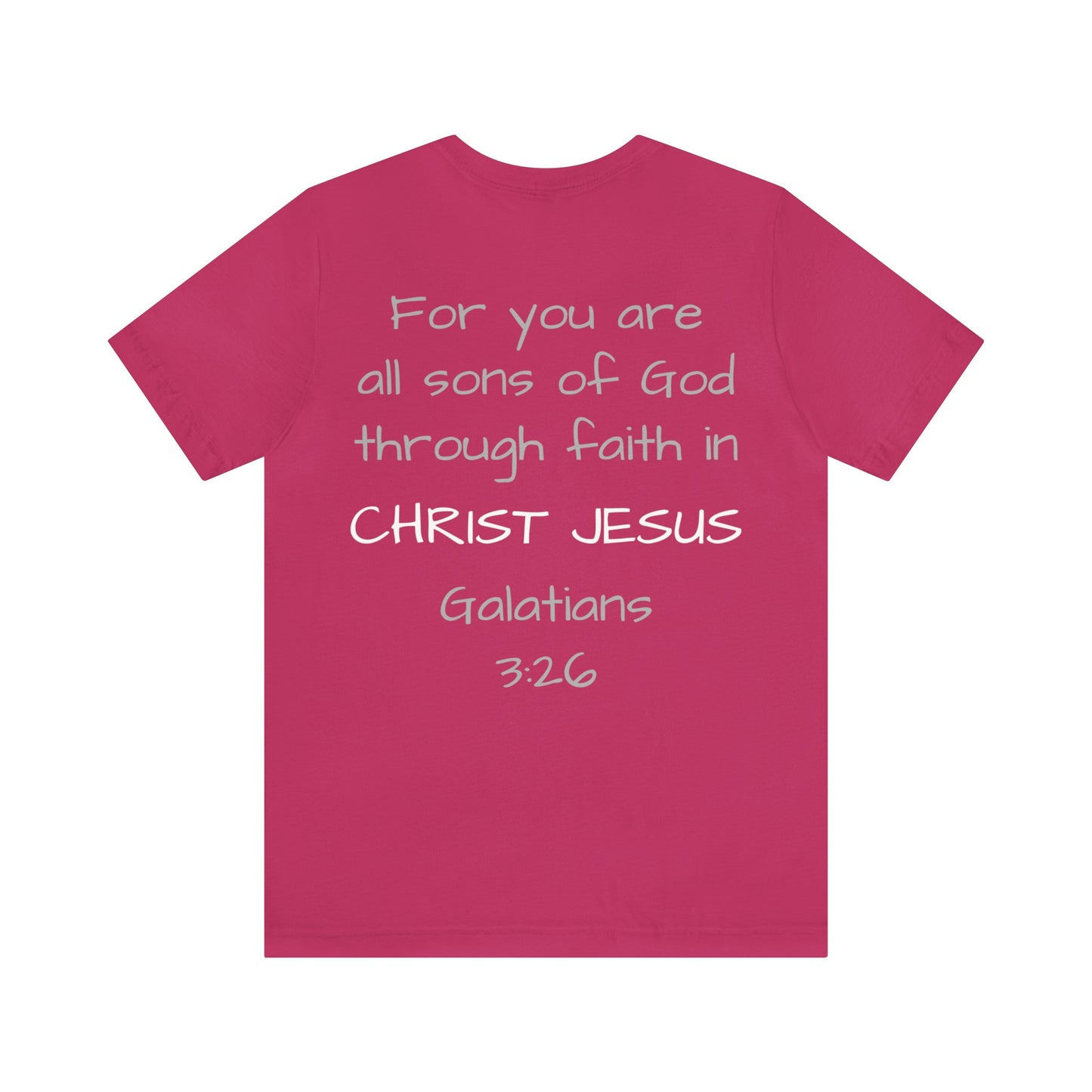 Galatians 3:26 Short Sleeve Tee - Gray Logo