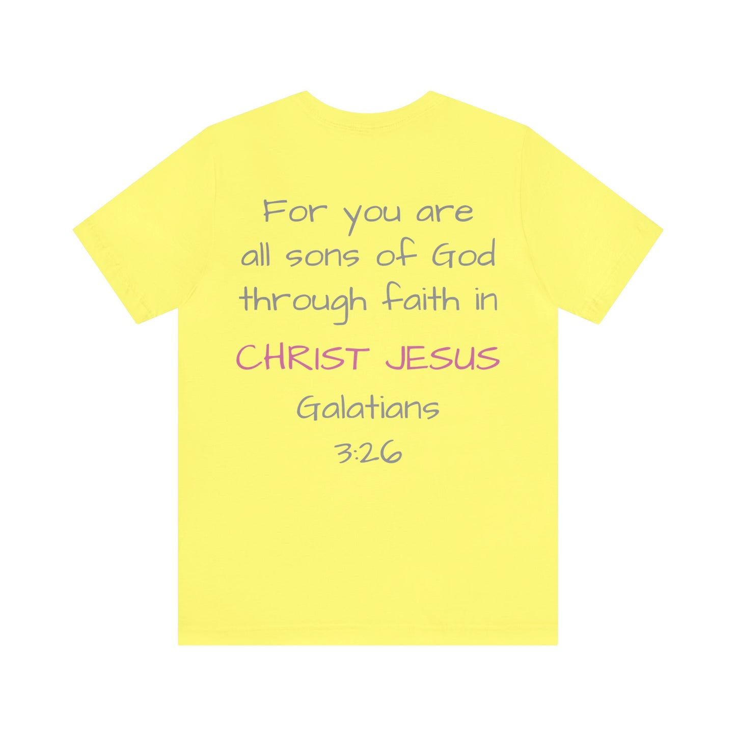 Galatians 3:26 Short Sleeve Tee - Gray Logo