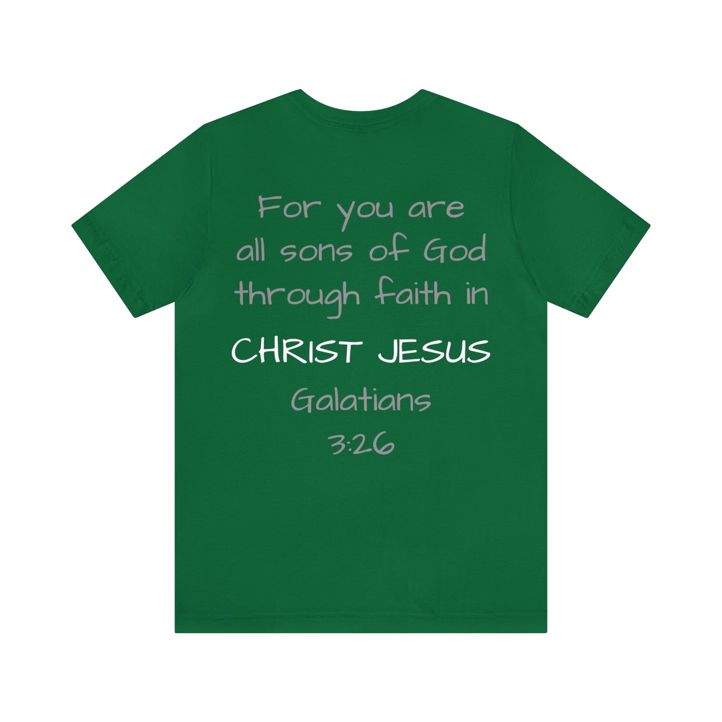 Galatians 3:26 Short Sleeve Tee - Gray Logo